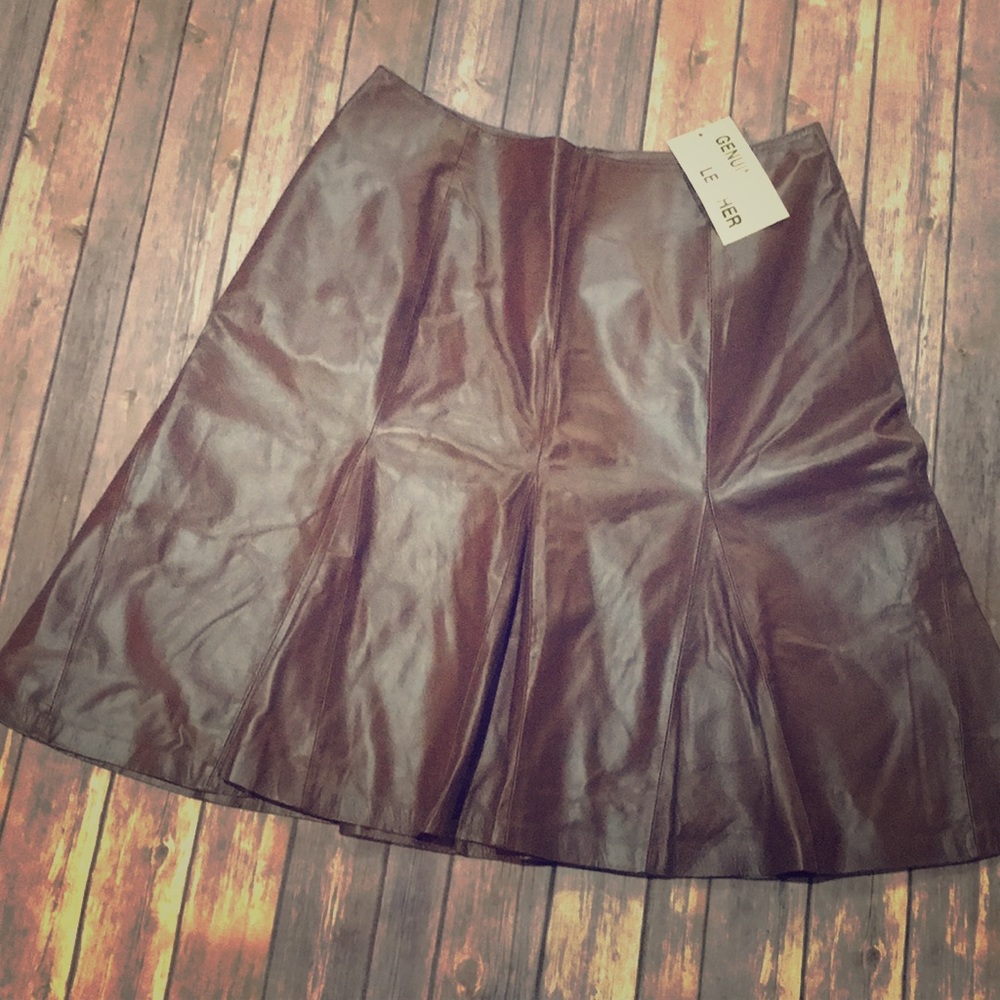 Size 14 Genuine Leather skirt NWT